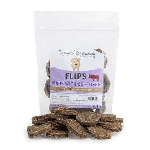 The Natural Dog Company Beef Flips Dog Treats 8.5OZ - Poudre Pet and Feed Supply